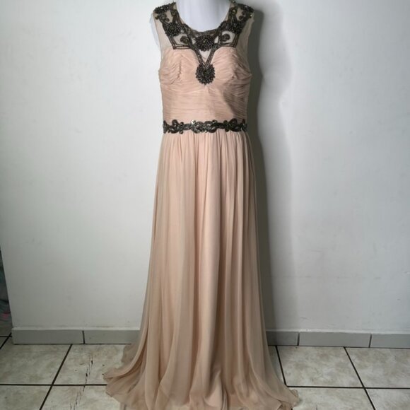 New Marchesa Notte Women's Blush Pink Maxi Dress Evening Gown Size 14 - Picture 1 of 14